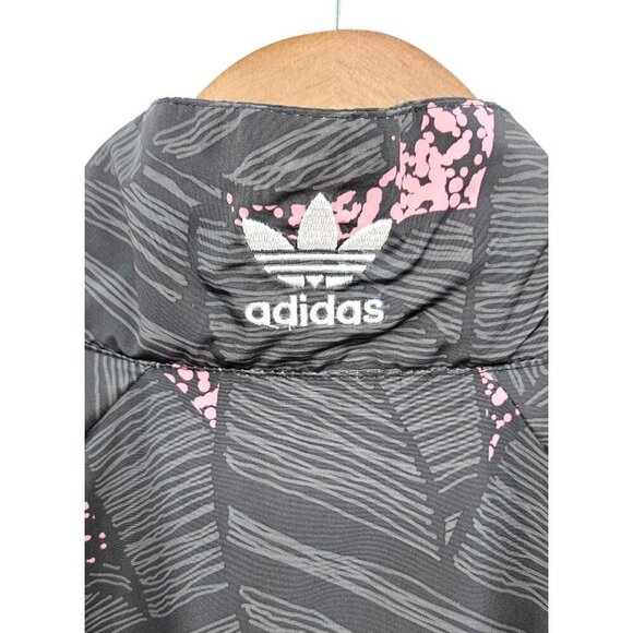Adidas Originals Jacket Mens Sz M Black Grey Pink Abstract Full Zip Trefoil Logo - Picture 7 of 16